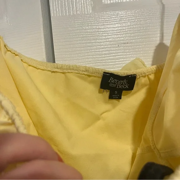 butter bustier yellow corset lace up top with velvet details and bow NWT - Picture 6 of 6